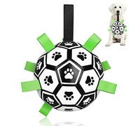 CHUKCHI Balle de Football pour Chien avec Sangles, Jouets interactifs pour Chien à Tirer, Cadeaux d'anniversaire pour Chiot, Jouet à Eau pour Chien, balles durables pour Chiens de Petite