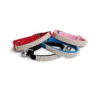 CHUKCHI Collier en velours doux réglable pour chat avec strass et clochettes