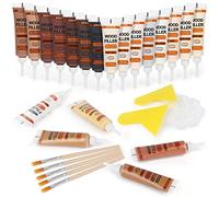 CHUKCHI Kit de réparation de meubles en bois, 28 pièces, kit de réparation de meubles avec racloir, brosses, palette pour la réparation des sols, bureaux, armoires et revêtements de taches