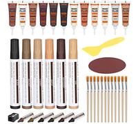 CHUKCHI Kit de réparation de meubles en bois - Lot de 39 marqueurs de retouche avec mastic à bois - Réparation des rayures, fissures, trous, décoloration pour porte en bois, sol, table, armoire