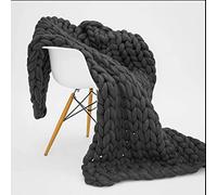 Chuky Kit Blaket 120x180cm, Kitted Warm Kittig Throw, Soft Cheille Ter Yar, Machie Lavable, Cosy for Cuddlig I Lit, Canapé, Chaise, Tapis pour Animaux De Compagnie, A, 70x130cm