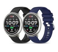 CHULN 2 Pièces Bracelet en Silicone pour Amazfit Active 2/Active/Garmin Vivoactive 5/Amazfit GTS/GTS 2/2 Mini/2e/GTS 3/GTS 4, 20mm Réglable Sport Replacement Band pour Smartwatch.(No host)