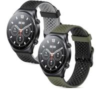 CHULN 2 Pièces Bracelet pour Xiaomi Mi Watch, Color Sport, 22mm Réglable Souple Silicone Sport Replacement Band pour Xiaomi Watch S1 Pro/S1 Active