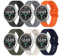 CHULN 6 Pièces 20mm Bracelet pour Amazfit Active 2/Active/Garmin Vivoactive 5/Amazfit GTS/GTS 2/2 Mini, Réglable en Silicone Souple de Sport Replacement Band pour Smartwatch.(No host)