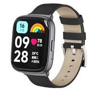 CHULN Bracelet en cuir souple et confortable Compatible Xiaomi Redmi Watch 3 Active, Noir, Moderne