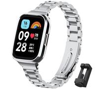 CHULN Bracelet Redmi Watch 3 Active, bracelet en acier inoxydable métal Replacement Band pour Xiaomi Redmi Watch 3 Active Bracelet