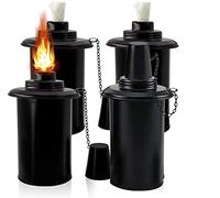 Chulovs Lot de 4 recharges de lampe de poche en bambou avec mèches et couvercles, 340,2 g