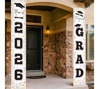 Chumia Bannière de porche « Congrats Grad Class of 2026 » - Décoration de fête de remise de diplôme - Décoration de fête pour diplômés du lycée 2026