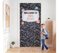 Chumia Couverture de porte pour carnet de notes de bienvenue pour salle de classe - Panneau de porche à suspendre pour la rentrée scolaire, les enseignants, les étudiants, la maternelle - Décorations