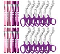 Chumia Lot de 48 ciseaux de traumatisme et stylo lumineux pour infirmières, ciseaux d'allaitement avec jauge de pupille, ciseaux d'infirmière et lampe stylo LED - Accessoires d'allaitement en vrac