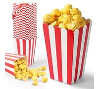 Chumix 120 Pcs Boîtes à Pop-Corn, Bonbons Conteneur Popcorn Carton aux Soirées Cinéma, Noël, Mariages, Collations de Fête, Pot Pop Corn Facile à Assembler (Rouge-120)