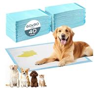Chumix 40 Pièces Tapis Absorbant Chien, 60X90cm Alaise Jetable Alèse Pipi Propreté Educateur Chien Animaux, Anti-Fuite 6 Couches, Alaise pour Chien pour Chiots, Seniors Âgés et Soins D'incontinence