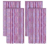 Chumix Lot De 4 Rideau Anniversaire Rose pour Fêtes - 1x2m Rideau Paillette Anniversaire, Réutilisable, Facile à Installer, Rideaux Frange pour Anniversaire, Mariage, Noël