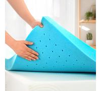 CHUN YI® Surmatelas en mousse à mémoire de forme infusée de gel pour lit simple de 5 cm, respirant, rafraîchissant et soutien flexible, soulagement de la pression, confort de 5 cm (5 cm, lit simple 90