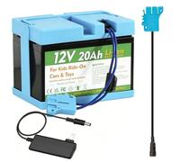 CHUNCAIL Batterie au lithium 12 V 20 Ah pour véhicules Peg Perego pour enfants avec chargeur et câble adaptateur