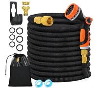 Chuner d'Arrosage Extensible 15m,Upgraded, Tuyau d'arrosage flexible léger et sans torsion avec 10 Modes d'arrosage pour Irrigation, Nettoyage du Jardin,Laver la Voiture, Baigner Animal, Noir
