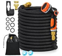 Chuner d'Arrosage Extensible 30m,Upgraded, Tuyau d'arrosage flexible léger et sans torsion avec 10 Modes d'arrosage pour Irrigation, Nettoyage du Jardin,Laver la Voiture, Baigner Animal, Noir (30m)