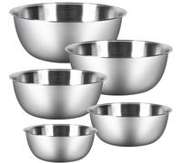 Chuner Lot de 5 bols mélangeurs en acier inoxydable en 5 tailles (0,7 l / 1,2 l / 1,8 l / 2,5 l / 3,5 l) - Passe au lave-vaisselle - Saladiers et bols