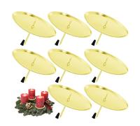 Chuner Lot de 8 bougeoirs en métal avec mandrin - Diamètre : 8 cm - Pour couronne de l'Avent, Noël, décoration de l'Avent - Doré