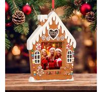 Chunful Cadre photo 3D 2025 en résine pour décoration de sapin de Noël, 10 x 8 cm, décoration de maison en pain d'épices