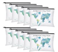 Chunful Lot de 10 trousses de maquillage inspirantes en toile pour femme, cadeau de remise de diplôme, trousse de maquillage en toile arc-en-ciel avec fermeture éclair, cadeau d'amitié, trousse de