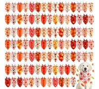 Chunful Lot de 120 bandanas d'automne pour chiens avec feuilles d'érable et citrouille - Bavoirs souples réglables triangulaires pour chiens de petite, moyenne et grande taille - 65 x 45 x 45 cm