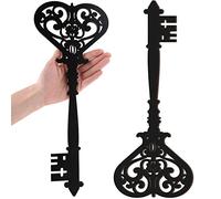 Chunful Lot de 2 grandes clés squelettes d'Halloween, 35 x 15 cm, noir | Panneau d'art vintage géant en bois, décoration de ferme antique pour chambre à coucher, design rustique creux sculpté