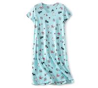 CHUNG Chemise de Nuit pour Femme à Manches Courtes - Chemise de Nuit Douce à Motif Mignon - Vêtement de Nuit d'été - Taille 40-48, Chien de traîneau, M