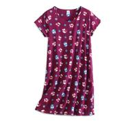 CHUNG Chemise de nuit pour femme à manches courtes - Chemise de nuit douce à motif mignon - Vêtement de nuit d'été - Taille 40-48, Chouette violette, 48-50