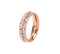 ChungLong0593 Bague éternité en acier inoxydable avec bord pyramidal CZ pour homme et femme, bague de mariage carrée en oxyde de zirconium, Métal, Pas de pierre précieuse