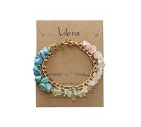 ChungLong0593 Lot de 12 bracelets constellation astrologie zodiaque pierre naturelle horoscope emballage carte pour femme anniversaire bijoux, Medium, Pierre, Pas de gemme
