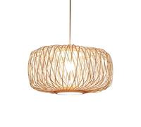 CHUNGYANG Abat-jour En Bambou Naturel, Luminaire Rustique En Bambou Pour Salle À Manger, Salon, Chambre, Suspension Créative Tissée À La Main Avec Câble De Suspension Réglable, Lampe Suspendue