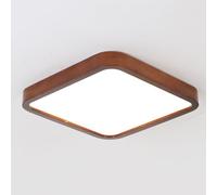 CHUNGYANG Éclairage De Plafond Plat Plafonnier De Salon De Style Chinois Carré LED Plafonnier De Chambre À Coucher 3000-6000K Dimmable Noyer Couleur Étude Luminaire Encastré pour Salon Bureau Couloir