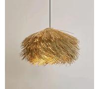 CHUNGYANG Lustre Japonais en Rotin Style Bohème, Suspension De Plafond Rétro Design pour Îlot De Cuisine Ou Salle À Manger, Style Asie du Sud-Est, Suspension De Café Tissée À La Main