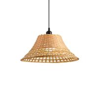 CHUNGYANG Lustre Tissé À La Main En Osier Naturel, Suspension Réglable Avec Cordon De Suspension Ajustable, Éclairage Suspendu Pour Salle À Manger Ou Îlot De Cuisine, Culot E26.