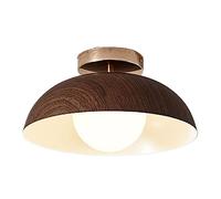 CHUNGYANG Plafonnier Semi-encastré, Plafonnier D'intérieur en Fer À Grain De Bois, Creative Personality E26 Vis Facile À Installer Luminaire, pour Entrée, Balcon, Café