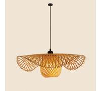 CHUNGYANG Suspension À Vis E27, Lampe Suspendue En Bambou Tressé À La Main, Style Chinois Ajouré, Idéale Pour Îlot De Cuisine, Salon, Bureau Ou Entrée De Restaurant De Style Japonais.