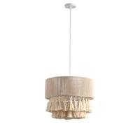 CHUNGYANG Suspension Bohème En Corde De Coton, Style Wabi-Sabi, Avec Pompon Et Câble De Suspension Réglable. Abat-jour En Corde De Coton Tissée À La Main. Idéale Pour Chambre, Chevet, Salon Ou Couloir
