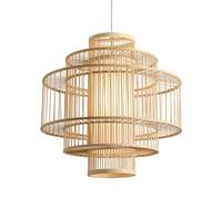CHUNGYANG Suspension De Style Chinois Pour Restaurant, Lustre En Bambou Tressé Pour Salon De Thé, Luminaire Suspendu Artisanal En Bambou Tressé, Style Wabi Sabi, Plafonnier Suspendu Pour Salle À Mange