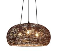 CHUNGYANG Suspension De Style Chinois Rétro, Lustre Créatif Tissé À La Main avec Câble De Suspension Réglable, Suspension en Corde De Chanvre Tressée, Éclairage Rustique pour Salle À Manger