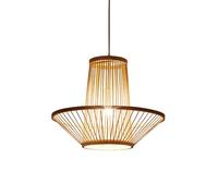 CHUNGYANG Suspension En Bambou De Style Japonais Pour Salle À Manger, Style Wabi Sabi, Lustre En Bambou Tressé À La Main Avec Câble De Suspension Réglable, Abat-jour En Osier De Bambou, Suspension