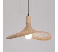CHUNGYANG Suspension En Bambou De Style Rétro Pour Restaurant, Style Asie Du Sud-Est, Avec Câble De Suspension Réglable Et Abat-jour Tissé À La Main. Luminaire Décoratif D'intérieur En Bambou Naturel.