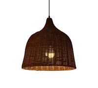 CHUNGYANG Suspension En Rotin Naturel À Base E27, Suspension En Bambou Moderne Boho, Lustre En Osier Tissé À La Main, Suspension En Panier Naturel De Campagne Rustique Pour Îlot De Cuisine, Restaurant
