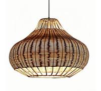 CHUNGYANG Suspension Moderne Européenne en Rotin, Lustre De Salle À Manger en Rotin Tressé À La Main, Luminaire Suspendu Créatif pour Salon/Coin Thé, Douille E26 Réglable, pour Îlot De Cuisine