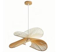 CHUNGYANG Suspension pour Salle À Manger, Lampe Suspendue Style Wabi-sabi Rétro pour Chambre, Lustre Créatif en Corde De Papier Tressée, Luminaire Minimaliste Européen pour La Décoration Intérieure