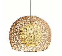 CHUNGYANG Suspension Simple en Rotin, Lustre Rond en Chanvre pour Salle À Manger, Lampe Suspendue Artistique De Style Champêtre, Luminaire Créatif pour Salon, Balcon Ou Table De Salle À Manger