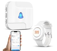 ChunHee Alarmes personnelles pour personnes âgées - Montre d'alarme personnelle pour personnes âgées/patients liée au téléphone sans limite de distance qui prend uniquement en charge le Wi-Fi 2,4 GHz