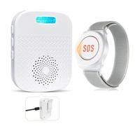 ChunHee Bouton d'appel d'urgence pour Personnes âgées, Bracelet d'appel d'urgence, Rechargeable, Alarme SOS, pour Homme âgé, Patient (1*récepteur + 1*Montre)