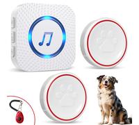 ChunHee Sonnette pour Chien Cloche Porte Chien san Fil avec Clicker d'Éducation - 1 Récepteur + 2 Émetteurs Étanche IP55 pour Formation Chien Toilette & Sortie, 55 Mélodies 5 Niveaux Volume