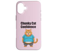 Chunky Cat Confidence Cute Fat Belly Citation drôle Coque pour iPhone 16 Plus